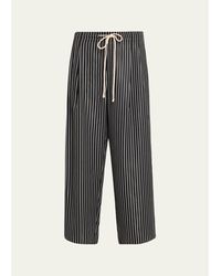 Maria McManus - Striped Sateen Balloon-Leg Drawstring Trousers - Lyst