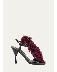 Givenchy - 95Mm Pompom Patent Leather Sandals - Lyst