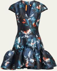 Bach Mai - Floral Print Flared Mini Dress - Lyst