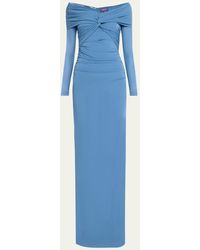 Ralph Lauren Collection - Ruched Jersey Off-shoulder Column Dress - Lyst