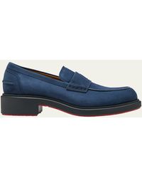 Christian Louboutin - Urbino Moc Cl Suede Penny Loafers - Lyst