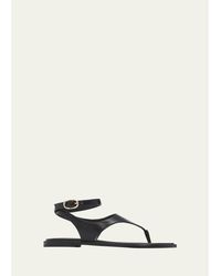 Stuart Weitzman - Marley Nappa Leather Flat Thong Sandals - Lyst