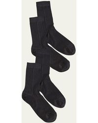 Stems - Silky Rib-knit Crew Socks 2-pack - Lyst