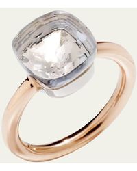 Pomellato - 18k Rose And White Gold Nudo Classic Ring With White Topaz - Lyst