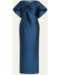 Atelier Prabal Gurung - Meryl Asymmetric Drape Mikado Column Gown - Lyst