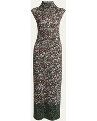 Loewe - Yarn-print Jersey Mock-neck Column Dress - Lyst