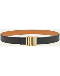 Loewe - Graphic Buckle Leather Belt - Lyst