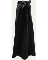 Balenciaga - Velvet Maxi Skirt With Bow Detail - Lyst