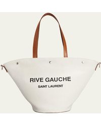 Saint Laurent - Rive Gauche Cabas Tote Bag In Canvas - Lyst