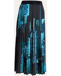 Agnona - Floral-print Crepe Pleated Maxi Skirt - Lyst