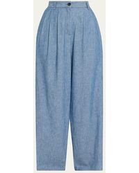 The Row - Rufos Twill Wide-Leg Pants - Lyst