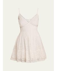 LoveShackFancy - Azar Broderie Anglaise Mini Dress - Lyst