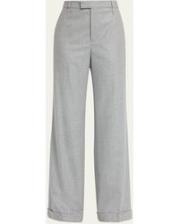 Brunello Cucinelli - Wide-leg Wool Flannel Trousers - Lyst