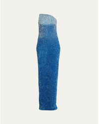 Pamella Roland - Asymmetric Neckline Ombre Signature Sequined Gown - Lyst