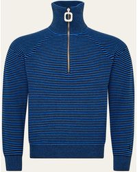 JW Anderson - Stripe Half-Zip Turtleneck Sweater - Lyst