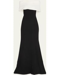Lela Rose - Off-the-shoulder Two-tone Gown - Lyst