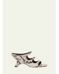 Jonathan Simkhai - River-Printed Leather Buckle Mules - Lyst