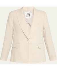 MILLY - Alexa Single-Button Linen Blend Blazer - Lyst