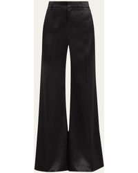 Chloé - Wool And Silk Wide-leg Trousers - Lyst