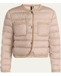 Moncler Gencay Braided Down Jacket in Natural | Lyst
