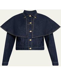 Ulla Johnson - The Agata Denim Cape Jacket - Lyst