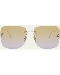 Fendi - Embellished Logo Metal Butterfly Sunglasses - Lyst