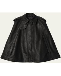 Burberry - Clevedon Leather Cape - Lyst