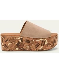 See By Chloé - Liana Platform Suede Cork Sandals - Lyst