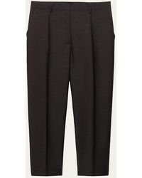 Prada - Cropped Wool Check Tailored Pants - Lyst