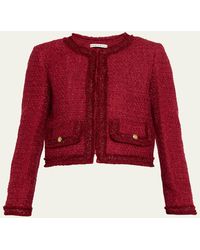 Alice + Olivia - Landon Cropped Box Jacket With Trim - Lyst