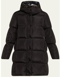 Moncler - Litte Long Down Puffer Coat With Detachable Hood - Lyst
