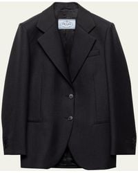 Prada - Wool Gabardine Single-Breasted Blazer - Lyst