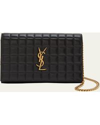 Saint Laurent - Cassandre Ysl Wallet On Chain In Quilted Smooth Leather - Lyst