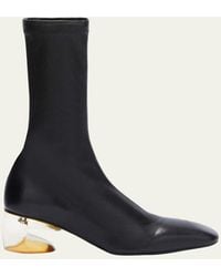 Jil Sander - Stretch Leather Clear-heel Mid Boots - Lyst