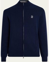 Brunello Cucinelli - Cashmere Knit Full-Zip Jacket - Lyst