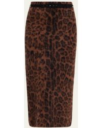 Adam Lippes - Levi Belted Brushed Cashmere Midi Skirt - Lyst