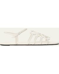 Loewe - X Paula's Ibiza Petal Anagram Leather Ankle-Strap Sandals - Lyst