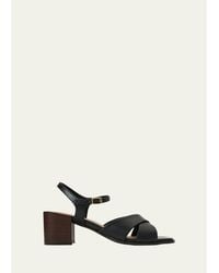 Aquatalia - 55Mm Domenica Leather Block-Heel Sandals - Lyst
