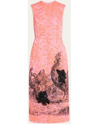 Erdem - Sequined Chicken-print Sleeveless Bow Floral Brocade Midi Dress - Lyst