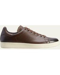 Tom Ford - Warwick Burnished Leather Low-top Sneakers - Lyst
