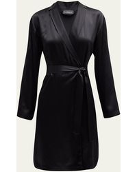 La Perla - Silk Long-sleeve Short Robe - Lyst