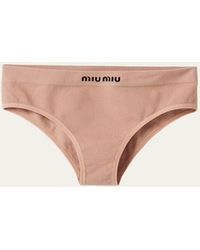 Miu Miu - Logo-Band Seamless Regular Briefs - Lyst