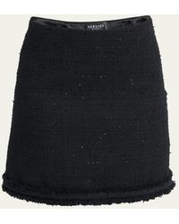 Versace - Tweed A-line Mini Skirt - Lyst