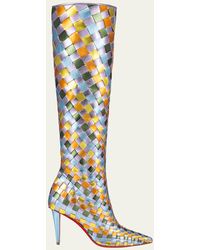 Christian Louboutin - Multi Woven Tall Stiletto Boots - Lyst