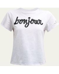 Cinq À Sept - Bonjour Fringe Embroidered Shrunken T-Shirt - Lyst