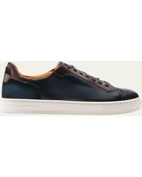 Magnanni - Amadeo Burnished Leather Low-top Sneakers - Lyst