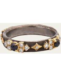 Armenta - Old World Crivelli Stack Band Ring With Black Sapphires - Lyst