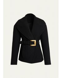 Balmain - Anthem Buckle Belt Coat - Lyst
