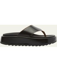 Plan C - Fussbet Leather Flatform Thong Sandals - Lyst