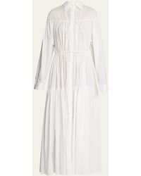 Matteau - Tiered Long-sleeve Drawcord Maxi Dress - Lyst